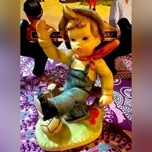 Vintage NapcoWare, Japan. 8836. Boy kicking Soccer ball. ceramic